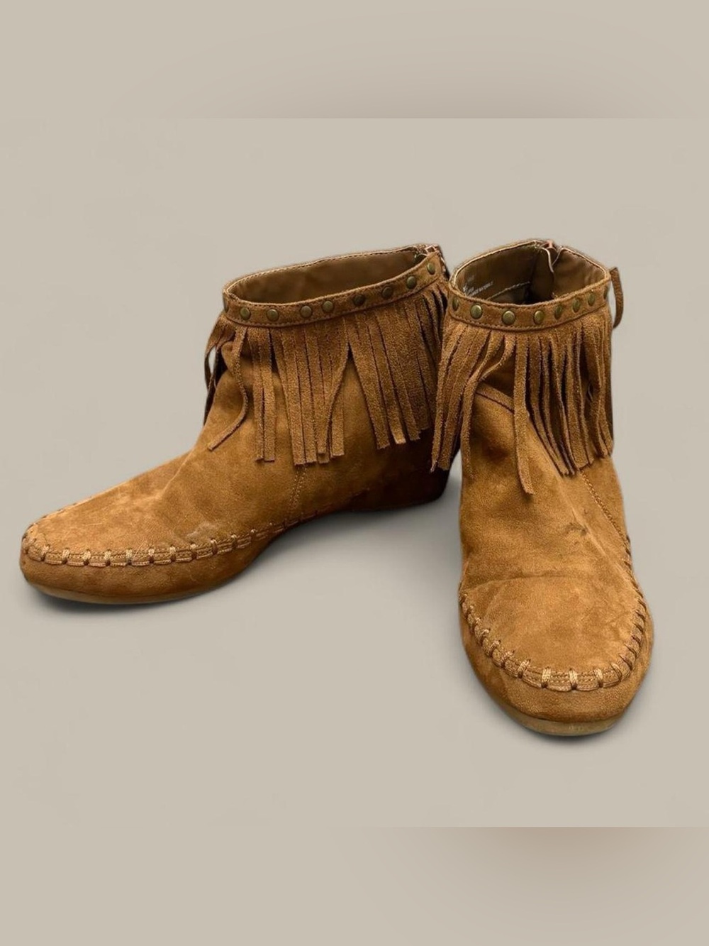 Arizona Jean Company Brown Fringe Ankle Boots